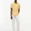 Camicia a maniche corte in misto lino, vestibilità regolare per pantaloncini Camicia a maniche corte in misto lino, vestibilità regolare per pantaloncini