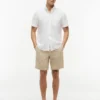 Camicia a maniche corte in misto lino, vestibilità regolare per pantaloncini Camicia a maniche corte in misto lino, vestibilità regolare per pantaloncini