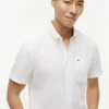 Camicia a maniche corte in misto lino, vestibilità regolare per pantaloncini Camicia a maniche corte in misto lino, vestibilità regolare per pantaloncini