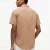 Camicia a maniche corte in misto lino, vestibilità regolare per pantaloncini Camicia a maniche corte in misto lino, vestibilità regolare per pantaloncini