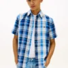 Camicia a quadri in misto cotone e lino Camicia a quadri in misto cotone e lino