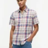 Camicia a quadri in misto lino, vestibilità regolare Camicia a quadri in misto lino, vestibilità regolare