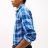 Camicia a quadri in misto lino, vestibilità regolare Camicia a quadri in misto lino, vestibilità regolare