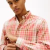 Camicia a quadri in misto lino, vestibilità regolare Camicia a quadri in misto lino, vestibilità regolare