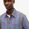 Camicia a quadri in misto lino, vestibilità regolare Camicia a quadri in misto lino, vestibilità regolare