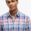 Camicia a quadri in misto lino, vestibilità regolare Camicia a quadri in misto lino, vestibilità regolare
