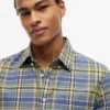 Camicia a quadri in misto lino, vestibilità regolare Camicia a quadri in misto lino, vestibilità regolare