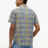 Camicia a quadri in misto lino, vestibilità regolare Camicia a quadri in misto lino, vestibilità regolare