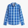 Camicia a quadri in misto lino, vestibilità regolare Camicia a quadri in misto lino, vestibilità regolare