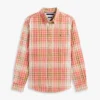 Camicia a quadri in misto lino, vestibilità regolare Camicia a quadri in misto lino, vestibilità regolare