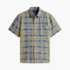 Camicia a quadri in misto lino, vestibilità regolare Camicia a quadri in misto lino, vestibilità regolare