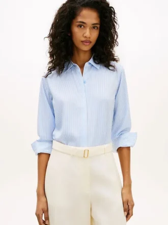 Camicia a righe in crêpe