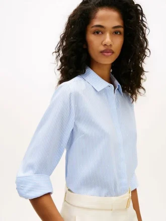 Camicia a righe in crêpe