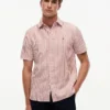 Camicia a righe in misto cotone e lino, vestibilità regolare Camicia a righe in misto cotone e lino, vestibilità regolare