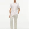 Camicia a righe in misto cotone e lino, vestibilità regolare Camicia a righe in misto cotone e lino, vestibilità regolare