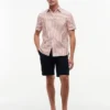 Camicia a righe in misto cotone e lino, vestibilità regolare Camicia a righe in misto cotone e lino, vestibilità regolare