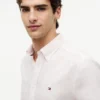 Camicia a righe in misto cotone e lino, vestibilità regolare Camicia a righe in misto cotone e lino, vestibilità regolare
