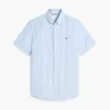 Camicia a righe in misto cotone e lino, vestibilità regolare Camicia a righe in misto cotone e lino, vestibilità regolare