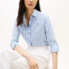 Camicia a righe in misto lino dalla vestibilità comoda Camicia a righe in misto lino dalla vestibilità comoda