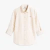 Camicia a righe in misto lino dalla vestibilità comoda Camicia a righe in misto lino dalla vestibilità comoda