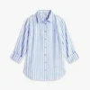 Camicia a righe in misto lino dalla vestibilità comoda Camicia a righe in misto lino dalla vestibilità comoda