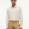 Camicia a righe in misto lino dalla vestibilità regolare
