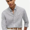 Camicia a righe in misto lino dalla vestibilità regolare
