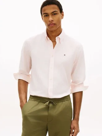 Camicia a righe in misto lino dalla vestibilità regolare