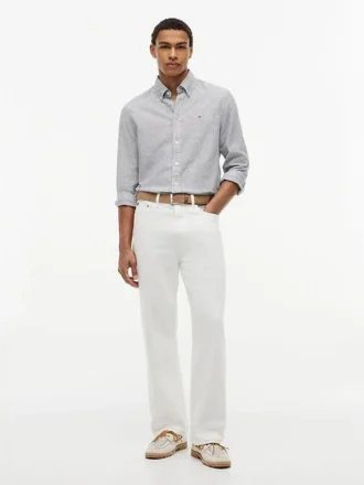 Camicia a righe in misto lino dalla vestibilità regolare