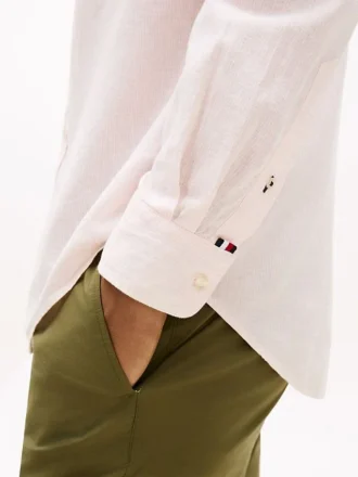 Camicia a righe in misto lino dalla vestibilità regolare