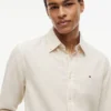 Camicia a righe in misto lino dalla vestibilità regolare