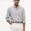 Camicia a righe in misto lino dalla vestibilità regolare