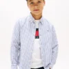 Camicia a righe in misto lino per bambini