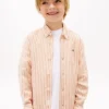 Camicia a righe in misto lino per bambini