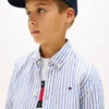 Camicia a righe in misto lino per bambini