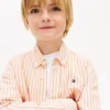 Camicia a righe in misto lino per bambini