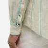 Camicia a righe in misto lino, vestibilità regolare