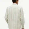 Camicia a righe in misto lino, vestibilità regolare