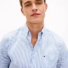 Camicia a righe in seersucker dalla vestibilità regolare