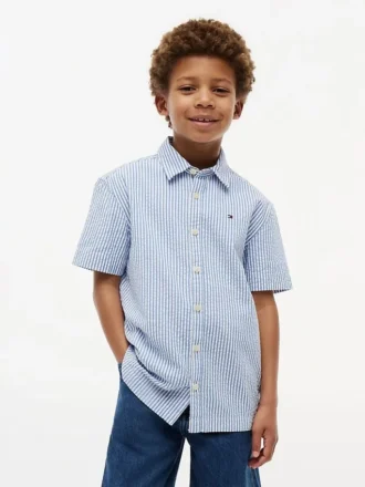 Camicia a righe in seersucker per bambino