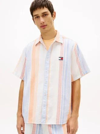 Camicia a righe in tessuto dobby dal taglio morbido Tommy Jeans