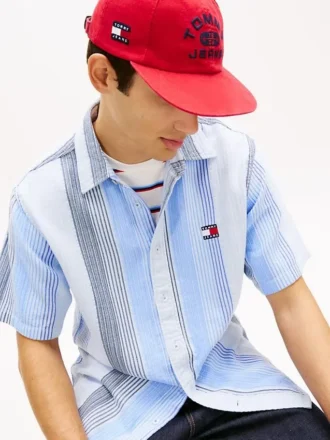 Camicia a righe in tessuto dobby dal taglio morbido Tommy Jeans