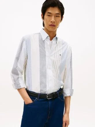 Camicia All-Day a righe miste, vestibilità regolare
