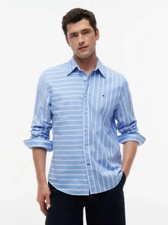 Camicia All-Day a righe miste, vestibilità regolare