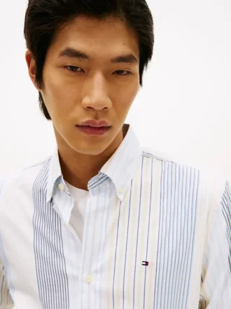 Camicia All-Day a righe miste, vestibilità regolare