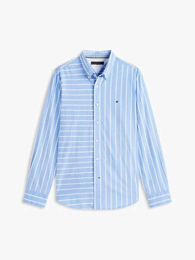 Camicia All-Day a righe miste, vestibilità regolare Camicia All-Day a righe miste, vestibilità regolare