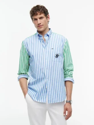 Camicia Classic Fit a righe miste Paper-Touch