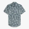 Camicia con stampa foglie di palma e effetto carta Camicia con stampa foglie di palma e effetto carta