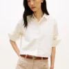 Camicia corta in popeline con decorazioni Camicia corta in popeline con decorazioni