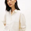 Camicia corta in popeline con decorazioni Camicia corta in popeline con decorazioni